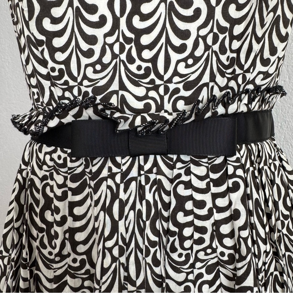 Roadkill Ranch Retro Black White Cotton Fit & Flare Midi Dress S - Picture 5 of 13